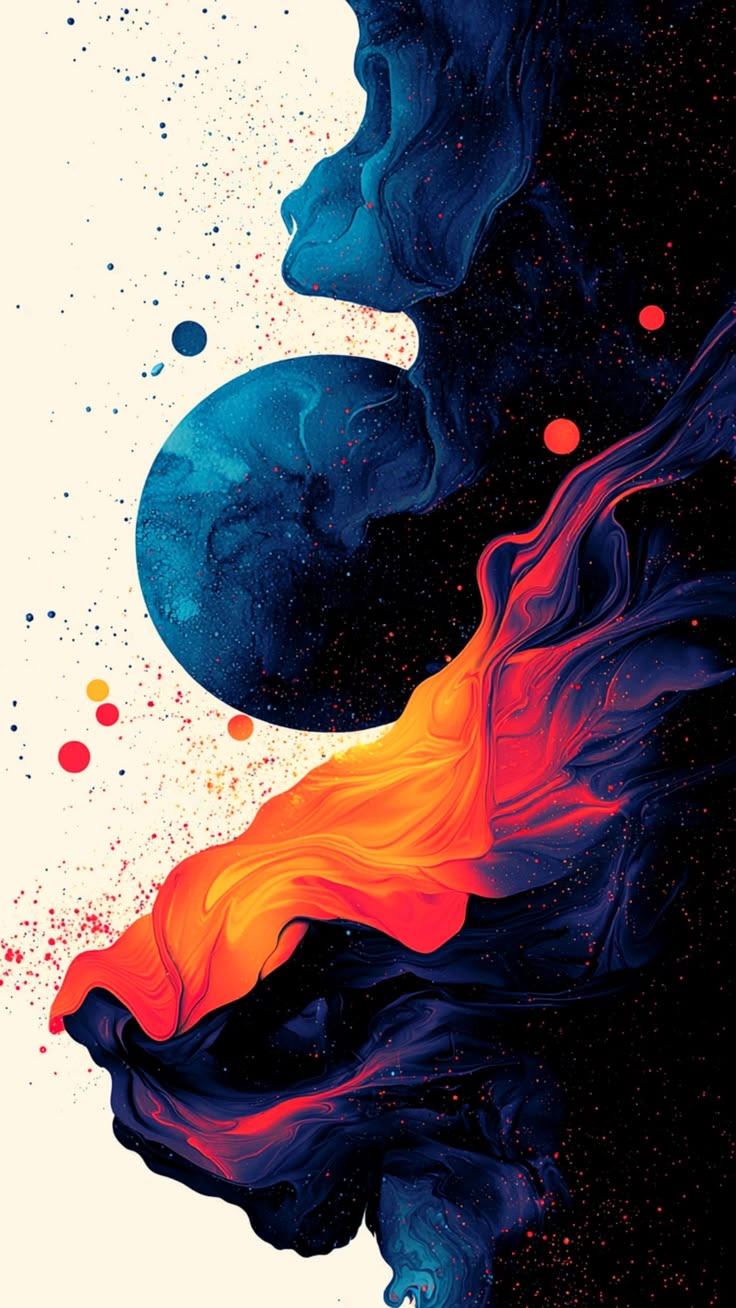 Ink and flame abstract artwork